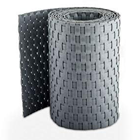Gartenwelt Riegelsberger Premium Sichtschutzstreifen Hart PVC Rattan Doppelstabmatten 2550x190x4 mm Grau 1 Stück