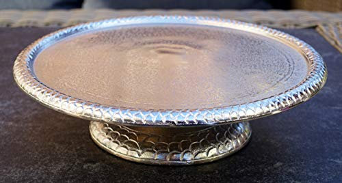 MichaelNoll Dekoteller Schale Servierplatte Aluminium Silber Luxus M 26,5 cm