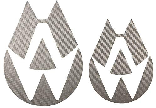 Autoaufkleber Set für Kfz Emblem Logo Cover Selbstklebend Folie Passgenau für Front und Heck Fahrzeug Tuning Aufkleber K093 (Carbon Anthrazit)