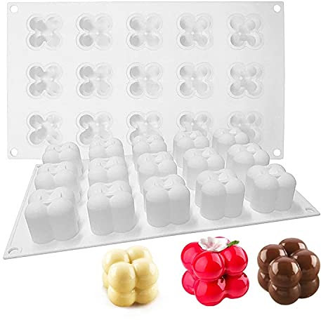 Kerzenform Bubble Kerzen, 15 in 1 3D DIY Silikonform Kerzen Gießen Formen Heimdekorationen Bastel Silikon Kerzen Silikonform Bubble Candle Form für DIY Mousse Schokolade Kerze Harz Kuchen Handgemachte