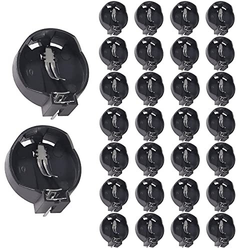 30Pcs CR2032 CR2025 Horizontaler Münzknopf Batteriehalter 3V 2 Pin Knopf Knopfzelle Batterie Box Sockel Halter Fall DIP Schwarz Behälter Fall für CR2032 CR2025 CR2016