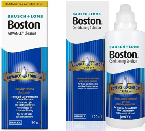 Boston Advance Cleaner & Advance Conditioning Solution, 1x 30ml Cleaner, 1x 120ml Conditioner Contact Lens Solution for Rigid Gas Permeable & Hard Contact Lenses