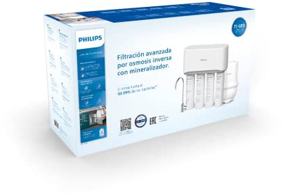 Philips Water 4897099306450 Filter für Umkehrosmose, kompaktes Umkehrosmose-System mit 11 Liter Tank, gleicht den pH-Wert des gefilterten Wassers aus und verbessert den Geschmack des Wassers, einfache