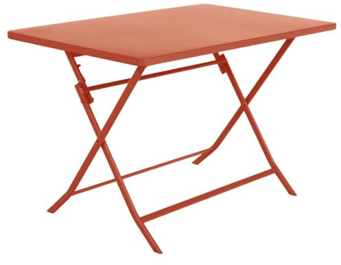 Hespéride - Table de Jardin Pliante Rectangulaire Greensboro Ambre - 4 Places - Acier Traité Epoxy Traitement Antirouille Renforcé