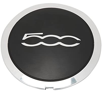 Center Wheel Hup mit Chrome Trim, Car Wheel Center Nabenkappen Schwarz 68078419AC Ersatz für (Weißer Kreis weißer Buchstabe)