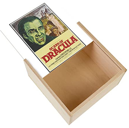 Fabulous Holzbox – Scars of Dracula Alte Filmplakat Retro Kino Poster Vintage Horror (11 x 11 x 3,5 cm)
