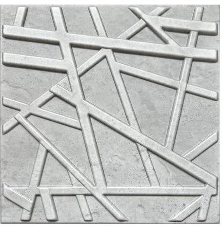 Deccart - 3D Wandpaneele 50x50 cm - Paneele Wand Wall Panels Deko Wandverkleidung Innen Panel Deckenverkleidung Decke Deckenpaneele Platten Styropor EPS-Polystyrol Line 69 8 m², 32 Stück,Beton-Optik