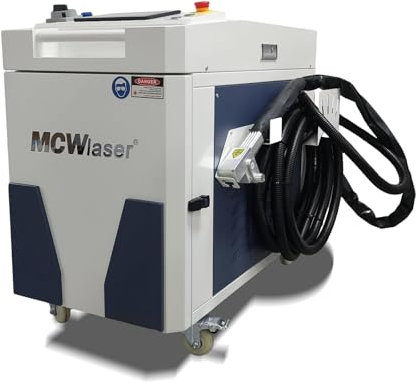 MCWlaser Máquina limpiadora láser de fibra 1500W Fiber Laser Cleaning Machine para Metal Rust Mover con Pintura Aceite Suciedad, con enfriador de agua integrado