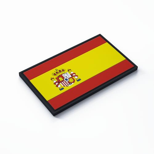 Patch Force - Spanien Flagge Rubber Patch (farbig) 8 x 5 cm - Als Abzeichen für Uniformen, Schutzweste, Einsatztasche, Jacke oder Rucksack - Für Bundeswehr, Polizei und Militär