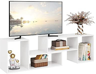 Living Room Tv Stand 2pcs Console TV Cabinet Modern Entertainment Center Media Rack Home Storage Bookcase Living Room Combination Rack Farmhouse Tv Stand(B)