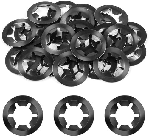 Jeboler 30 Pièces M12 Rondelles de Sécurité, Rondelles de Serrage, Rondelles à Dents Internes, Anneaux de Serrage Rapide, Rondelles de Sécurité en Acier au Manganèse 65 - Noir