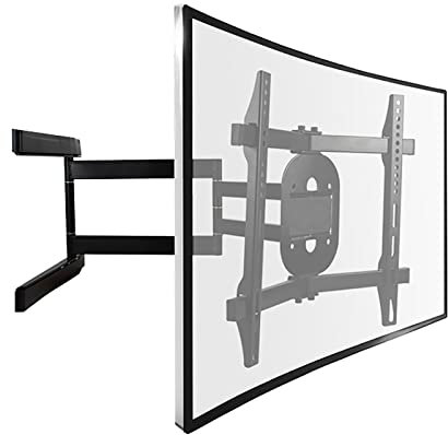 Soporte de TV para Pared, Soporte Ajustable para TV, Compatible con la mayoría de televisores LCD curvos de 32 a 65 Pulgadas, con Capacidad de Carga de 34 kg, inclinable, Giratorio, telescópico, ahor