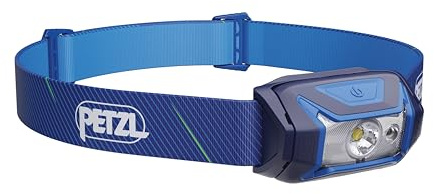 PETZL Tikka LAMP Blue | Kompaktes 350 Lumen Licht mit roter Beleuchtung zum Wandern, Klettern, Laufen, Camping