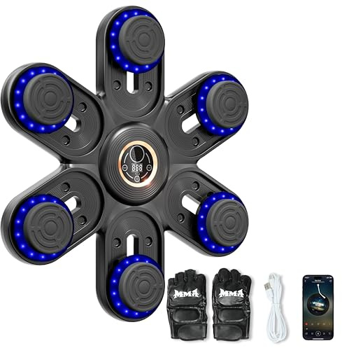 Sportneer Music Boxing Machine – Boxmaschine mit Musik, mit Handschuhen & beweglichen Schlagpads, Wandmontierte für Home Gym