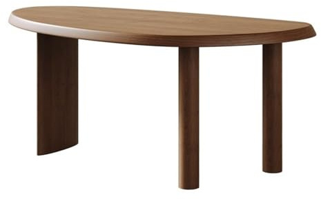 ZENGXJYCQINGJIANG Gaming Desk Irregular Wood Laptop Desk with 3 Legs, Modern Mango Shaped Writing Table Workstation for Home Office(XL)