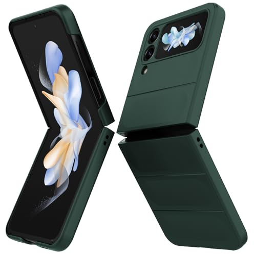 BonYonka Hülle für Samsung Galaxy Z Flip 4, Grün | Hard PC Rückseite, Stoßfestes Wellenmuster, Kratzfeste Oberfläche, Rundumschutz mit Kameraschutz