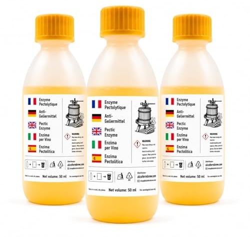 Enzyme Pectolytique 3 x 50 ml - Pour Extraction du Jus, Pressurage et Vinification