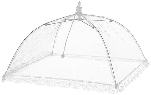 KitchenCraft Pop Up Mesh Food Cover Dome, Fine Net Food Umbrella, Metal Wire Frame, 30.5 cm (12), White