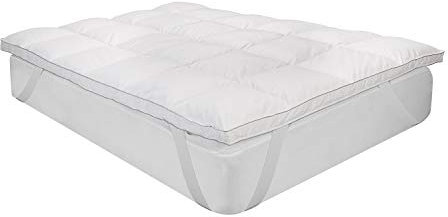 Pikolin Home - Comfort Plus Topper, 9 cm, mit Federn gefüllt, atmungsaktiv, großartiges Liegegefühl, Down Proof- Behandlung und waschbarer Bezug