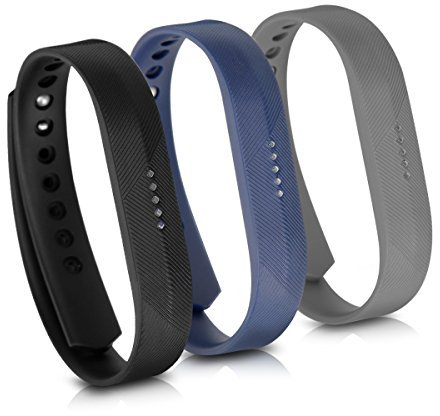 kwmobile 3X Sportarmband kompatibel mit Fitbit Flex 2 - TPU Armband Fitnesstracker