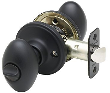 Copper Creek EK2030BC Egg Door Knob, Privacy Function, 1 Pack, in Black