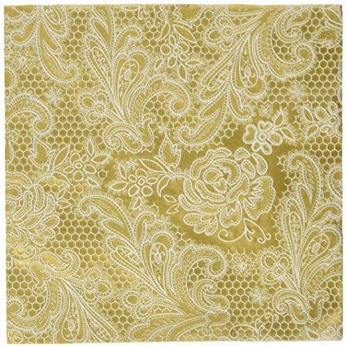Paperproducts Design 7959 Papierservietten, Motiv Spitze, elegant, 16,5 x 16,5 cm, goldfarben, 15 Stück