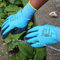 B2C 10 PAIRS X Blue Aqua Fully Latex Coated Waterproof Wet Breathable Nylon Grip Work Gloves (Large)