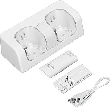 Oumij1 Station de Portable avec 2 Batteries Rechargeables et Cordon d'alimentation, Station d'accueil à Double Chargeur, Chargeur de Batterie pour Manette de Jeu à Distance