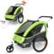 KESSER® Kinderfahrradanhänger Sport-RX 2in1 Jogger & Buggy 5-Punkt-Gurt Sicherheitsgurt 360° Vorderrad Kinderfahrradanhänger Reflektoren für 1-2 Kinder (max. 40 kg) Getränkehalter & Smartphonefach