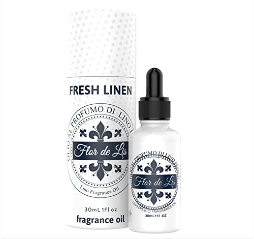 Flor De Lis Exklusiver Duft für Trockner, Puder-Duftöl, Raumduft, Aromen Essenzen für Diffusoren mit Stäbchen (Leinen Duft)