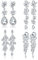 Diamday 4 Paar Ohrclips für Damen, Strass, Kristall, Hochzeit, Ohrclips Damen Ohne Ohrlöcher für die Braut Tropfen Ohrclips nicht durchbohrt für Abschlussball Ohrringe