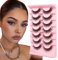 Oreola Faux Cils Naturels Moelleux Cils Vaporeux Faux Vison Cils Fluttery Lumière Faux Cils Super Doux 7 Paires Pack