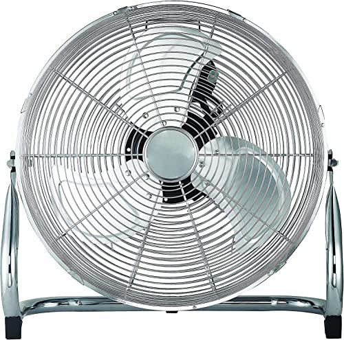 Tom Moritz Metal Floor Fan Cooling fan Industrial fan 18''– Free Stand Cooling Blower - 3 Blades, 3 Speed Button Control, Protective Grill Cover - Adjustable Tilt and Airflow Angle - (VED090-UK)