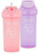 Twistshake 2x Gobelet Pour Bébé Avec Paille - 360ml | Bouteille D'eau Pour Bébé | Sans BPA | Gobelet D'apprentissage Pour Enfant | Rose Violet