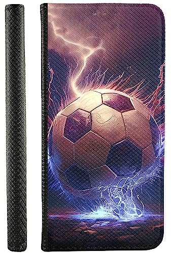 CoverHeld Handyhülle für Samsung Galaxy A14 5G Hülle aus Kunstleder zum klappen mit Motiv 3498 Fußball Abstrakt Blizte