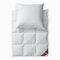 RIBECO GERMANY Daunenbettdecke Johanna 135x200 cm & Kopfkissen 80x80 cm im 2er Set –Daunendecke & Kopfkissen aus Federn & Daunen, allergikerfreundlich, Made in Germany, Wärmeklasse: warm