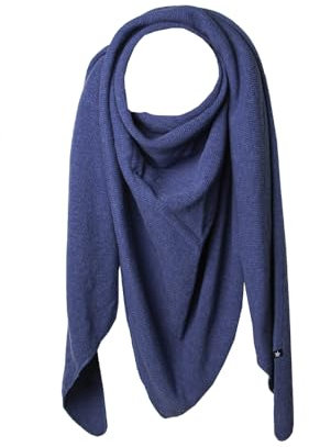 Esperando Zoe Triangel Schal, sehr groß, Lamwolle, sehr weich und kuschlig, Damen-und Herrenschal, Triangle, aus italienischer Wolle (Blau)