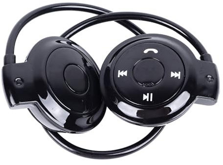 Wireless Headphones Over Ear, Foldable Wrap Around Headset for Running, Sports, Exercise, Clear HiFi Sound Headphone with Hanging Ear Design, Black