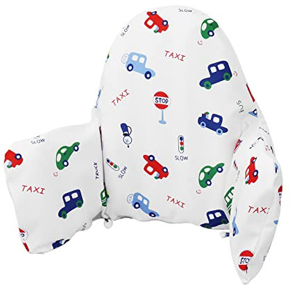 LLHQAMT Kissen für Hochstuhl, Stuhlkissen IKEA Antilop Hochstuhl, Sitzkissen, Eingebautes aufblasbares Kissen, weich und bequem, Baby sitzt bequemer (Cartoon Cars)