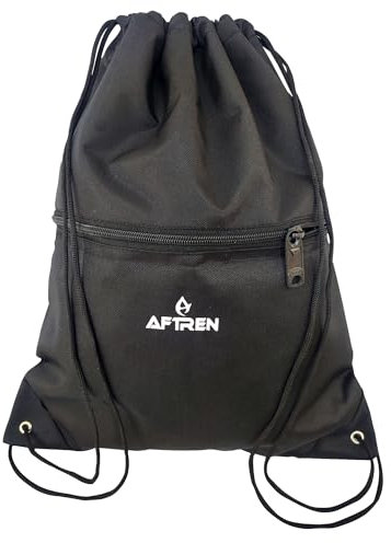 AFTREN Sacs de Sport à Cordon Sac à Dos étanche à Cordon Poches Unisexes pour Football Basket-Ball Sac de Piscine avec Compartiment à Chaussures pour Natation Surf Randonnée Yoga (Noire)