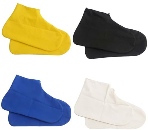 MisFun 4 Pares Cubrezapatos Impermeables, Protector Calzado Lluvia, Silicona Cubrezapatos de Lluvia, Funda de Zapato Reutilizable, Cubierta de Silicona Antideslizante Para Los Días de Lluvia (M)