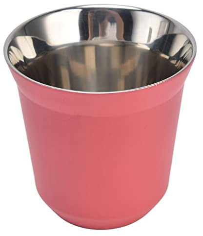 Grcfumo Coffee Cup, Cake Pop Mold, 80ml 304 Stainless Steel Coffee Mug Double Wall Insulated Heat Stubborn Coffee Cups for Outdoor Camping Picnic (Pink)