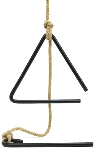 CKB LTD Dreieckige Abendessenglocke aus Metall mit Anrufklöppel – traditioneller Bauernhaus-Stil, Seil-Hängering, klassischer Abendmahl für Outdoor, Küche, Garten oder Restaurant