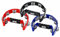 3er Set XDrum Hand Tambourin Halbmond Form Multicolor (Tambourine, 16 Paar verchromte Stahl-Schellen, Kunststoff) schwarz, rot, blau