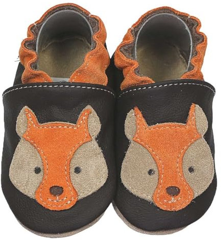 HOBEA-Germany Krabbelschuhe für Jungs und Mädchen in verschiedenen Designs (24/25 EU, Fuchs, Numeric_24)