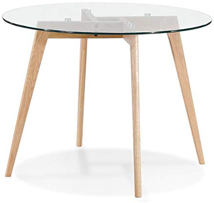 ALTEREGO Petite Table à Diner Ronde Design Transparent 100x100x75 cm