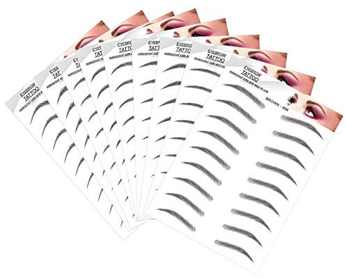 POHOVE 9 Blätter 3D Augenbrauen Tattoo Natur Tattoo Augenbrauen Sticker Langhaltend Augenbrauen Transfer Hair-Like Ökologische Wasserfest Augenbrauen Makeup Für Damen Mädchen Make-Up
