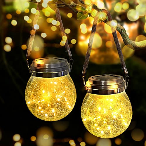 Ovker Solarlaterne für Außen, 30 LED 2 Stück Solarlampen für Außen Garten mit Wasserdicht Solarleuchten Outdoor Dekorative Gartenlaterne für Weg Terrasse Halloween Weihnachten(Warmweiß)