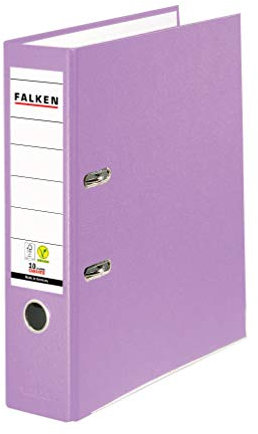 Original Falken PP-Color Kunststoff-Ordner. Made in Germany. 8 cm breit DIN A4 flieder Ringordner Vegan Aktenordner Briefordner Büroordner Plastikordner Schlitzordner