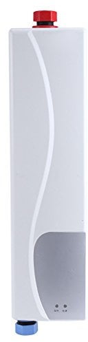 Mini riscaldatore di acqua calda istantaneo Scaldabagno elettrico senza serbatoio Bagno Cucina Lavaggio Spina europea 220 V 3000 W.(bianca)